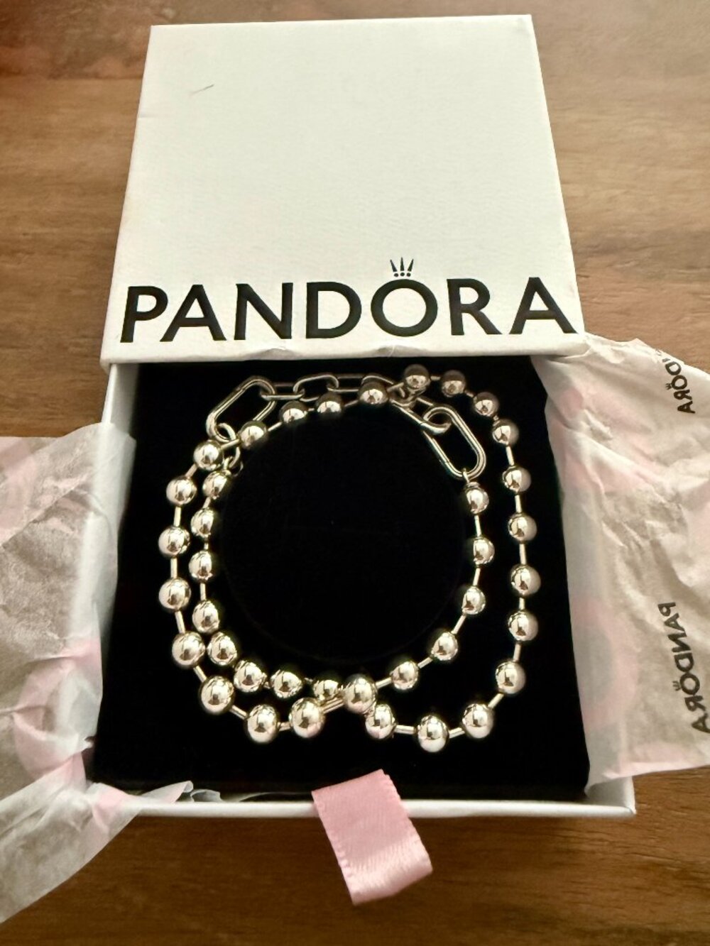 Pandora ME Metal Bead & Link Chain Necklace